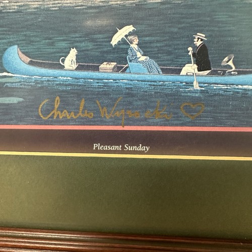 Vtg. Painting "PLEASANT SUNDAY " Calendar Print by Charles Wysocki Signed Framed - Picture 3 of 22