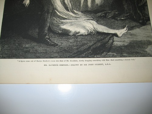 Antique 1874 Mr. Ravens Stepson by Sir John Gilbert Etching Wood Engraving PRINT - Picture 3 of 3