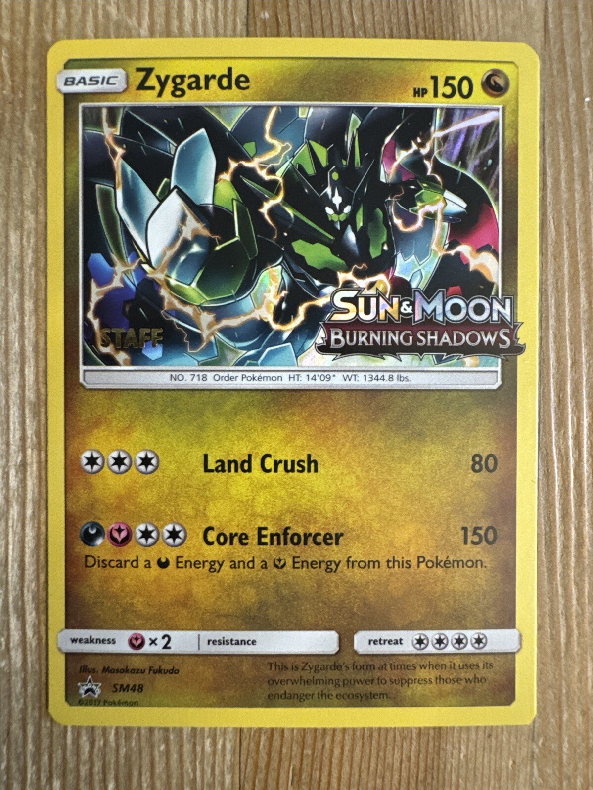 Zygarde - SM48 - Pokemon PreRelease STAFF Promo Sun & Moon Ultra Card NM/VLP