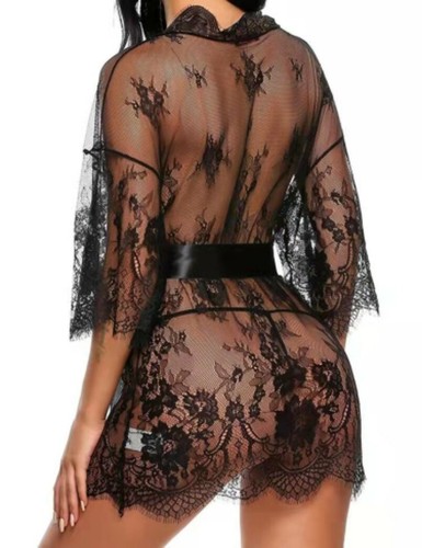 Women See Through Lace Mesh Babydoll Lingerie Nightdress Sexy G-String Sleepwear - Picture 7 of 8