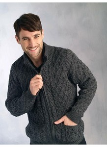 mens knitted zip cardigan