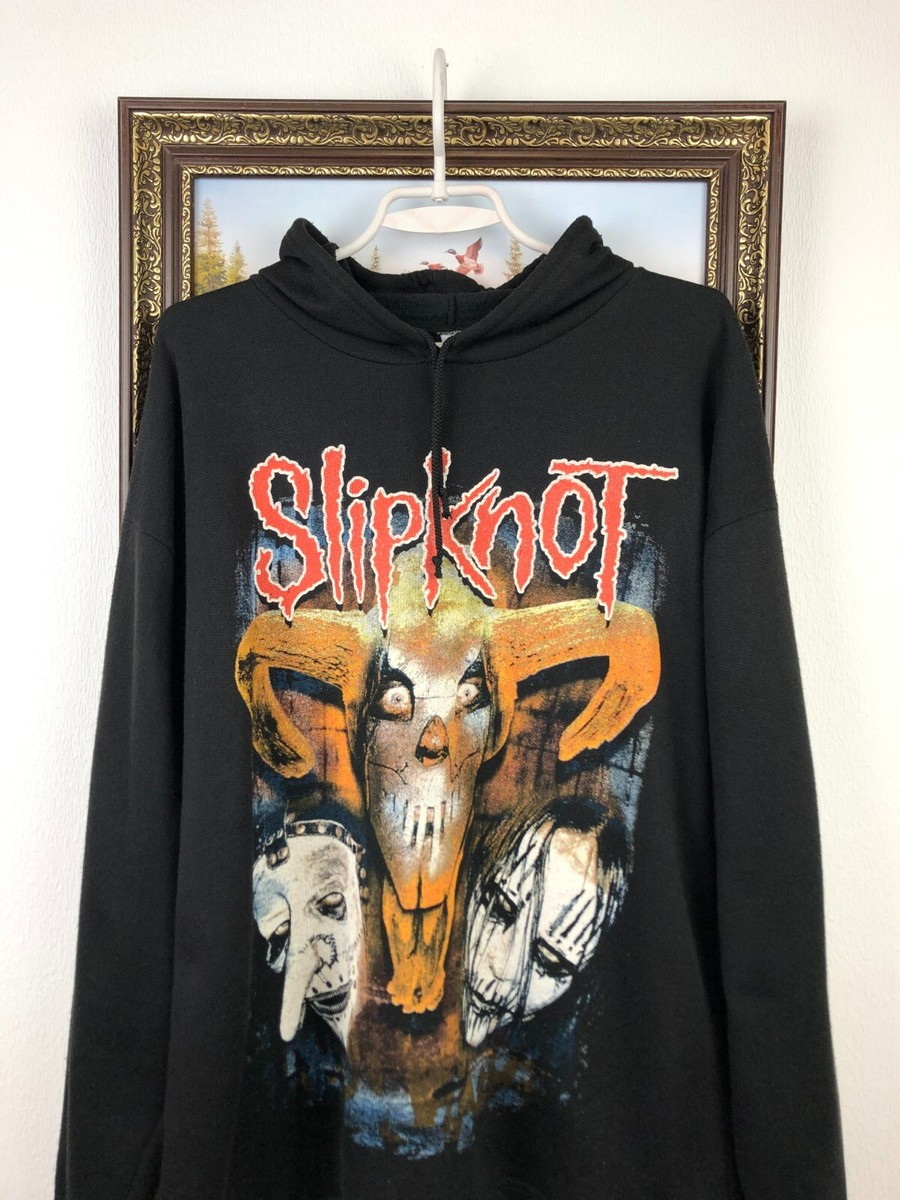 【格安】Slipknot 90s~00s 激レア フーディ 実寸M~L 当時物 Vintage 90's Slipknot Band Hoodie Over Print Black Iowa Metal Mens