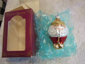 Vintage Caliks Artistry 2 Sided Christmas Handcrafted Glass Ornament Poland NIB