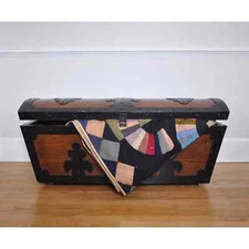 A Late 19th Century Domed Wood Chest Cedar-lined