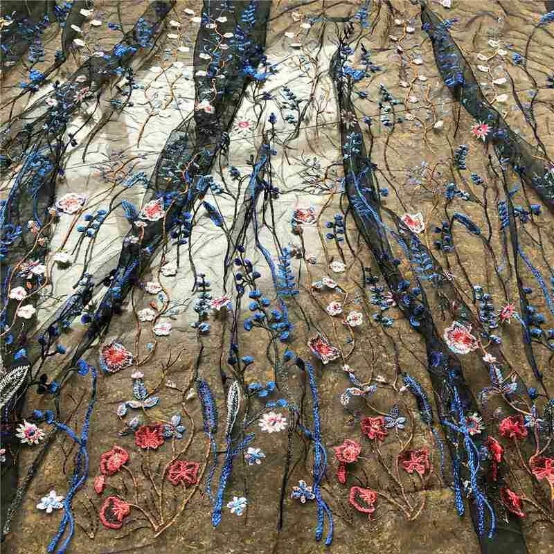 51" Embroidery Bridal Dress Fabric 0.5Y 8 Colours Lace Floral Corded Lace Fabric - image 2 of 4