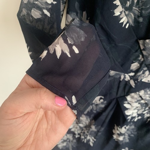 Whistles Silk Blend Dress Bodycon Wrap Waist Long Sleeves Floral UK 10 - Picture 4 of 16
