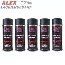 5 x 400ml ALE Thermo Auspufflack 800 ° C Ofenlack Thermolack SCHWARZ MATT Spray