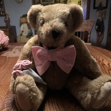 Vermont Teddy Bear With Bow Tie And Flowers