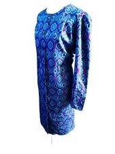 Adrianna Papell Size 16 Blue/ Multi Button Up Shirt Dress Sheath Business Church