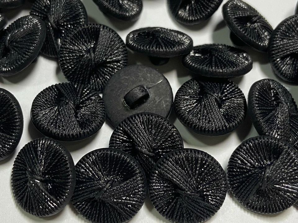 NEGRO Ligero Botón Imitación Cesta/Diseño Puntada a Mano 15, 25mm Foto 4 de 4