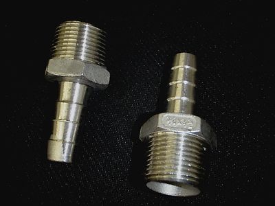 HB075050 1 PC STAINLESS 304 STEEL HOSE BARB 3/4'' NPT PIPE - 1/2'' HOSE