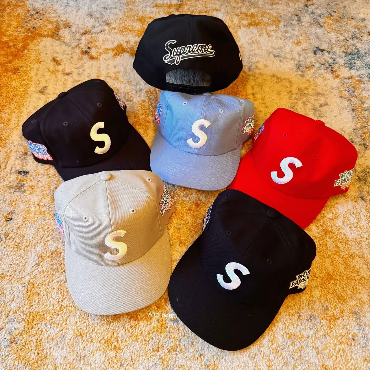SUPREME SS25 LOGO WORLD CÉLÈBRE S 6 PANNEAUX SNAP BACK