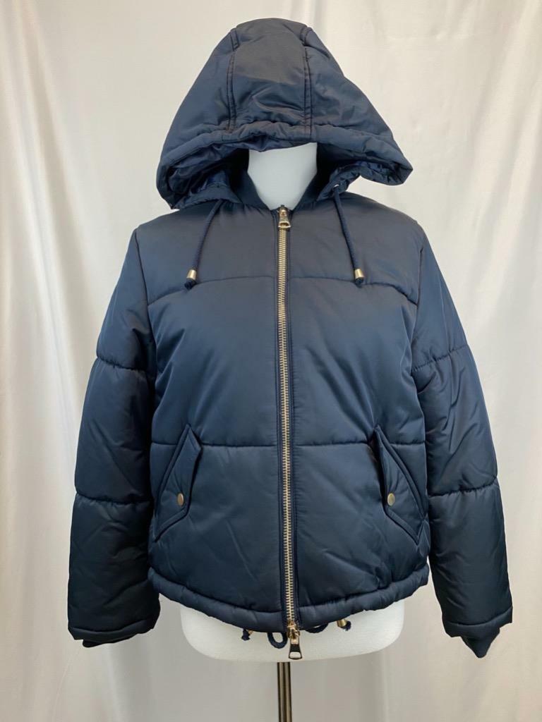 topshop navy puffer jacket