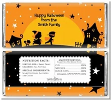 Trick or Treats - Personalized Halloween Candy Bar Wrappers - Halloween Favor 