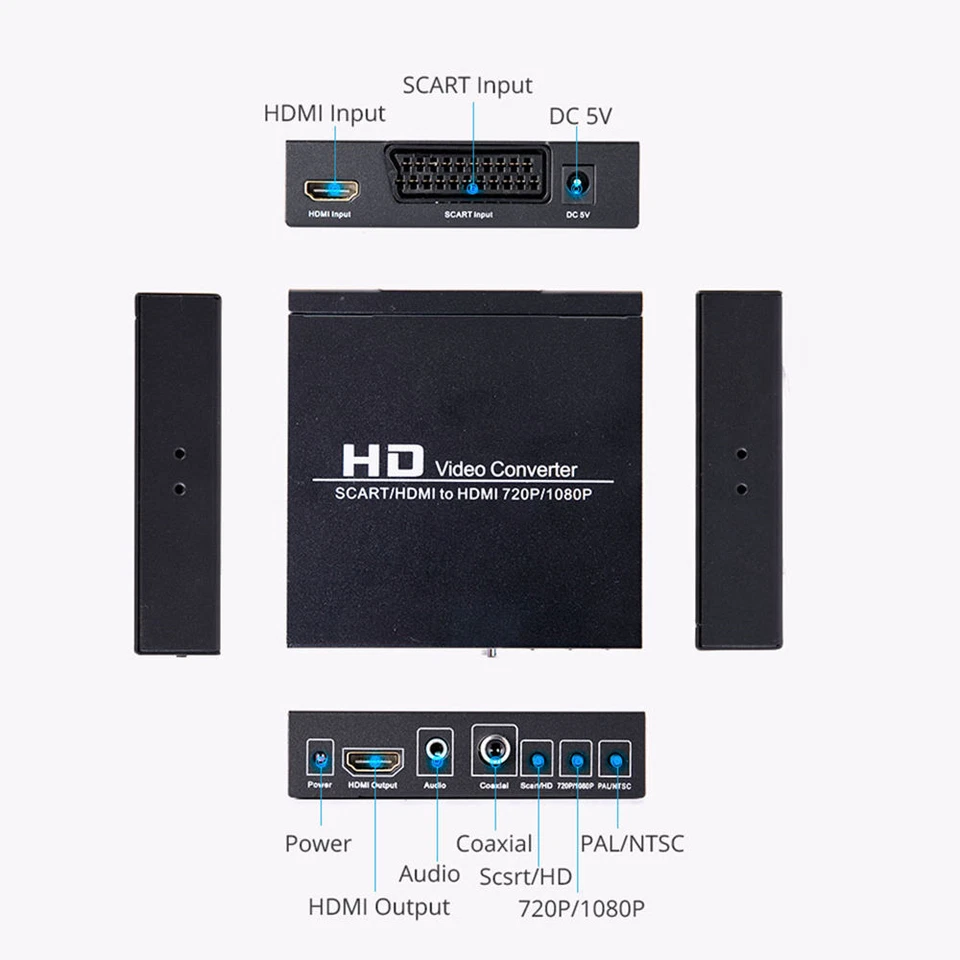 SCART to HDMI+HDMI RGB HD Video Converter Audio scart to hdmi+Digital 1080P KF - Image 3 of 4