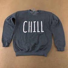 Gildan Womens Pullover Sweatshirt Gray Heathered Chill Long Sleeve Crew S New