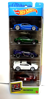 2020 Hot Wheels 5 Pack Bugatti Chiron Lamborghini Lotus Jaguar Aston Martin