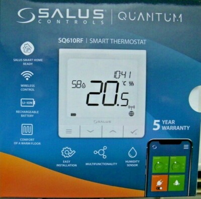 SALUS Funk Raumthermostat Quantum SQ610RF Smart Home Funk Heizung Aufputz