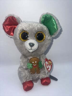 Ty Beanie Boos Mac the Christmas Mouse with Gingerbread Man