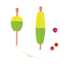 MR CRAPPIE TWIST ON/TWIST OFF SLIP FLOAT M0B-200YG 2" YELLOW/GRN 2 PACK, CIGAR