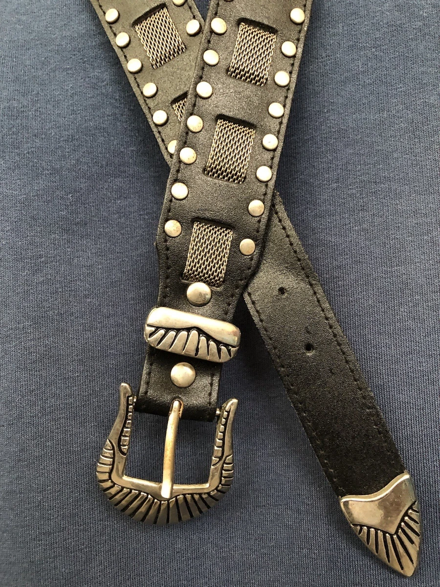 Ceinture Vintage Rock à Rivets - Taille M, Noir, Occasion Pour Homme