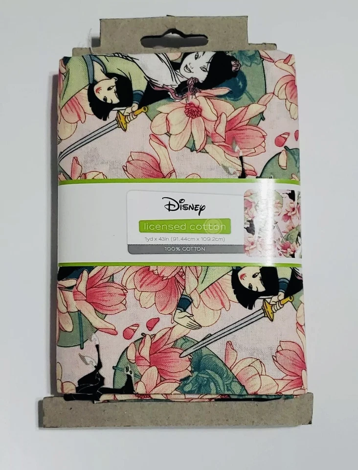 Disney Princesa Mulan Una Yarda 100% Algodón Tela Rosa Floral (1) Precortado NUEVO DE COLECCIÓN Foto 2 de 4