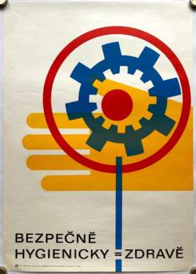 Original Vintage Poster GESUND - SICHER - HYGIENE - KOMMUNISMUS - DESIGN - 70er Jahre