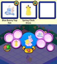 2012 Webkinz 2-pc SPRING CELEBRATION: Blue Bunny Top Hat & Spring Chick Dress