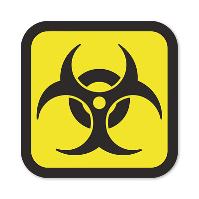 1 Aufkleber Biohazard I 10 x 10 cm I Warnung vor Biogefährdung Symbol l kfz_213