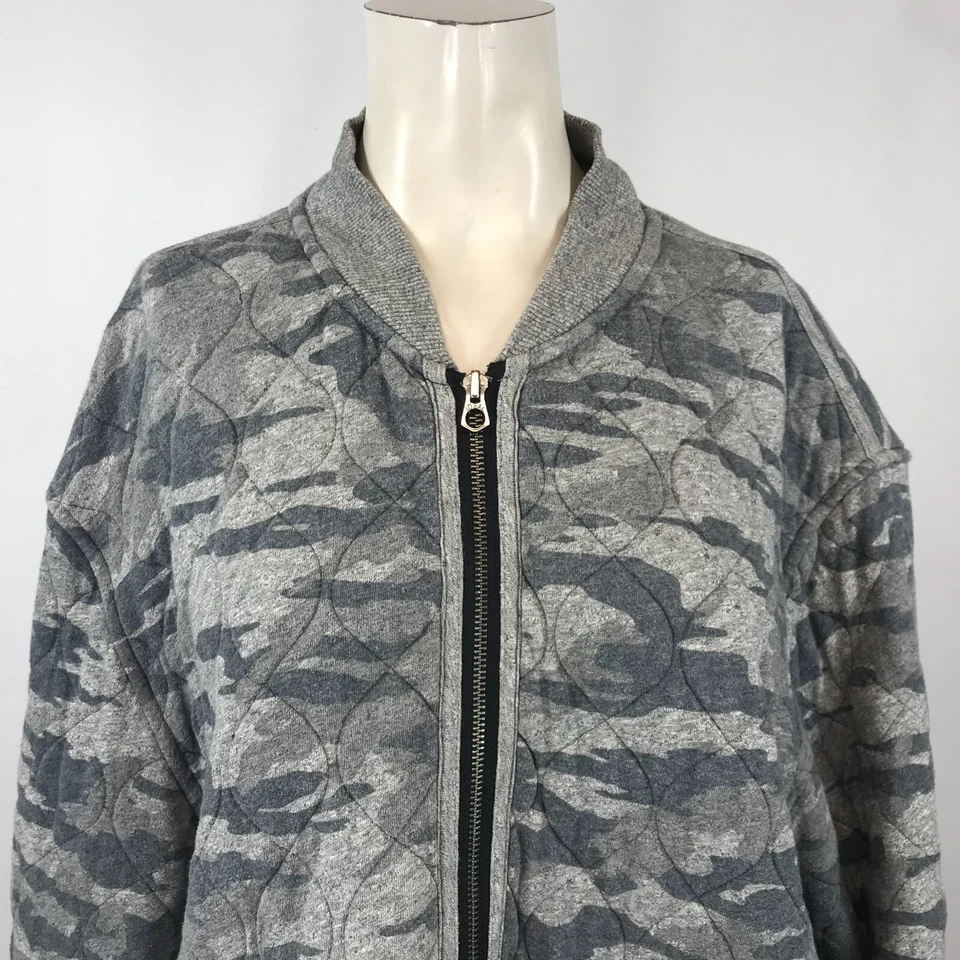 CHAQUETA BOMBER ACOLCHADA CHAMPION X TODD SNYDER ~ PARA HOMBRE 2X ~ GRIS CAMUFLAJE CREMALLERA COMPLETA Foto 2 de 4
