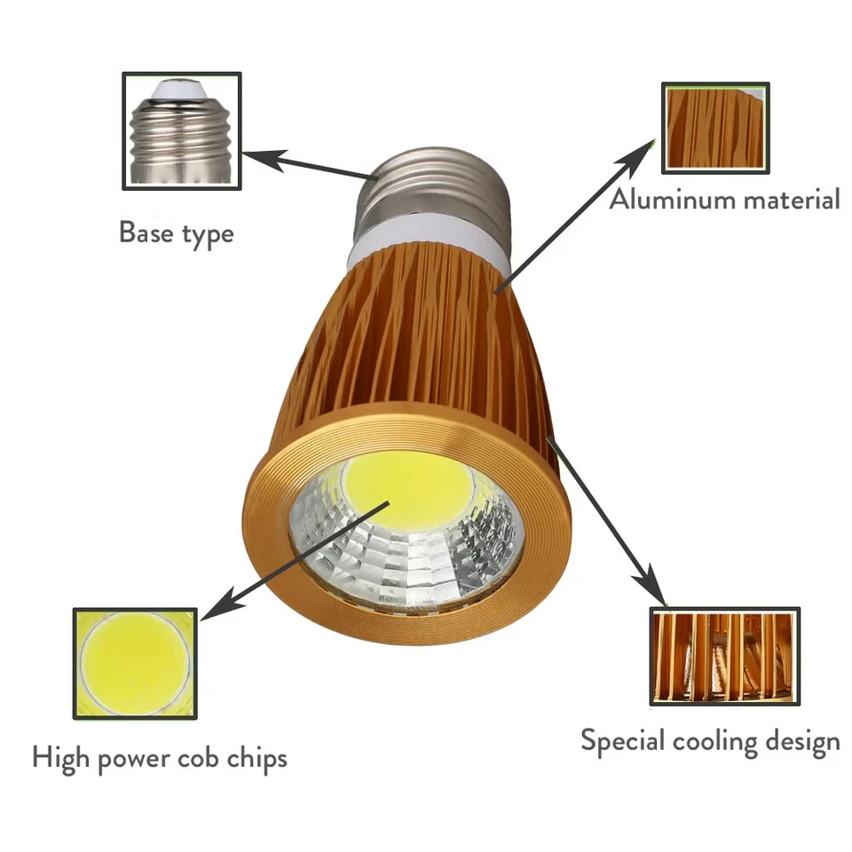 9W 12W 15W LED COB Downlight 3000K-6500K 85-265V Deckenleuchten GU10 Lampenspot - Bild 4 von 4