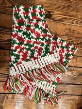 38x27  Crotcheted Christmas Baby Blanket Or Lap Throw