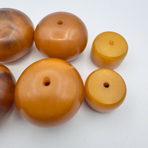 Vintage Butterscotch Eigelb Bakelit lose abgestuft klobige Perlen GETESTET 186 G - Bild 7 von 13