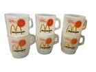 6 Vtg Fire King McDonalds Mugs Good Morning Coffee Cup Anchor Hocking Milk Glass