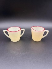Vintage McKee Uranium Glass Children  s Tea Set