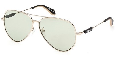 Adidas Originals Shiny Pale Gold-Tone Aviator Sunglasses - OR0085-28N-59