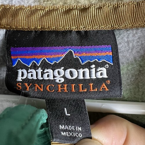 Patagonia Men’s Large Synchilla Fleece Pullover Trout Fish Print Snap-T - Bild 9 von 23