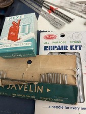 Vintage Sewing Items Including Shears, Repair Kit, Threader and more.