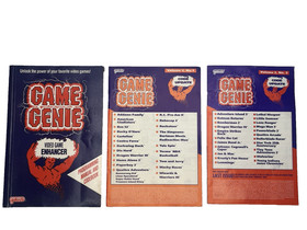 NES Game Genie Video Game Book Vol 1, Vol 2 Vol 3 & OEM Genie Manual (1990)