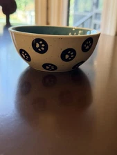 Whisker City Ceramic Paw Print Cat Food Water Bowl Dish 5”