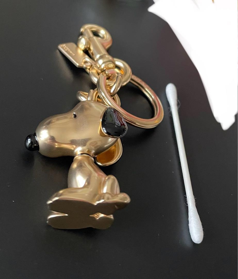 Coach x Peanuts Snoopy Gold Keychain Bag Charm Rare Limited