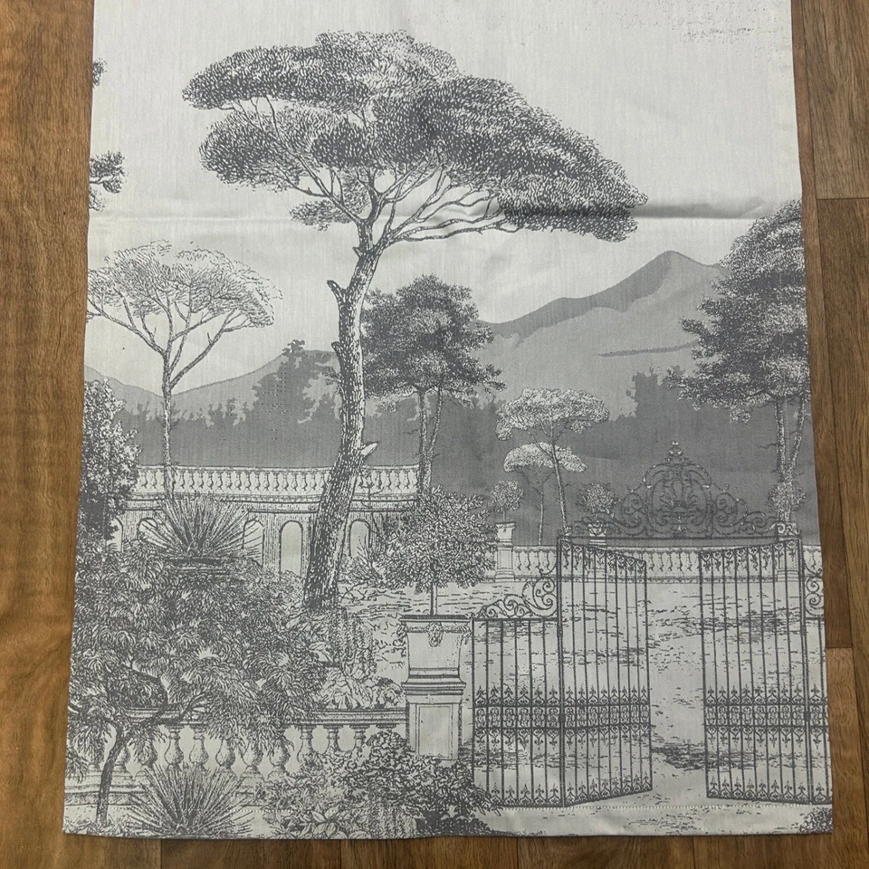 Corredor de mesa Garnier Thiebaut Vosges Toile gris algodón 69x21 hecho en Francia Foto 2 de 4