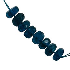 Stunning AAA Neon Blue Apatite Faceted Roundel Beads 4x2mm 8 Beads