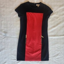 Michael Kors red and black Color Block Sheath Dress size 8