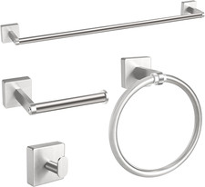 Brushed Nickel Bathroom Hardware Set, 24 inch Bathroom Towel Holder