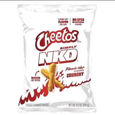 New Limited Edition  Cheetos Simply Naked  NKD Flamin Hot Baked Crunchy 8.5oz