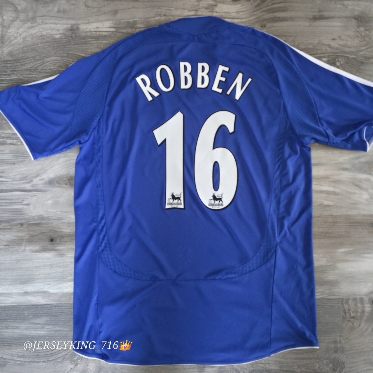Adidas Chelsea FC Arjen Robben #16 2006-2008 Home Blue Jersey EPL
