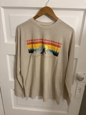 Ski Telluride T Shirt Mens Size Large Beige Colorado Mountains Are Calling - NWT