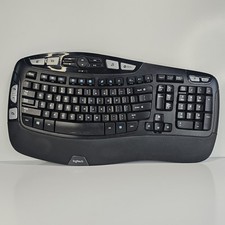 Logitech K350 Wireless Wave Keyboard Ergonomic Y-R0053 Tested No USB Dongle