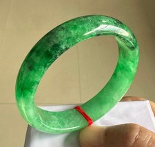 Certified Natural Grade AAA Ice Green Burmese Jade jadeite bracelet bangle 56MM